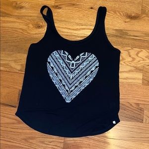 Black graphic tank top